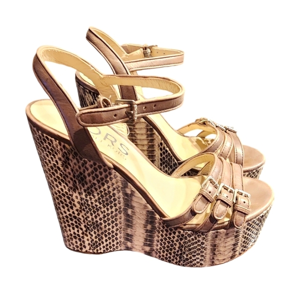 Michael Kors Python Print Wedge Heels - Picture 1 of 2